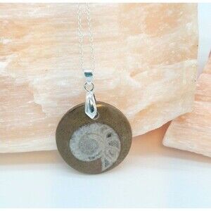 Ammonite Necklace Fossilized Stone Fossil Pendant